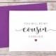 You Will Be My Cousin Forever Card, Bridesmaid Proposal Card, Will You Be My Bridesmaid Card, Cousin Card - (FPS0053)