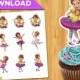 Fancy Nancy Cupcake Toppers - Fancy Nancy Toppers - Fancy Nancy Package -  Package Printable Party - Package Decor