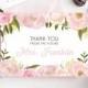 Bridal Shower Thank You Cards - Pink Floral Folded Thank You Cards - Custom Thank You Cards - Wedding Shower - Future Mrs.