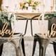 Hubby & Wifey Laser Cut Wood Wedding Chair Signs (Set of TWO) 12" x 7" Wedding Chair Sign, Couples Gift, Sweetheart Table, Trendy Style