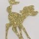 Bambi cupcake toppers, baby shower, cute deer and butterfly, gold silver glitter