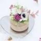 Floral Round Wooden Wedding Ring Box, White and Pink Rustic Wedding Ring Box
