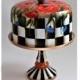 Whimsical custom Hand Painted cake stand. Red poppy  custom cake stand. MacKenzie childs inspired. SPECIAL ORDERS !!!