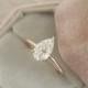Diamond Engagement Ring, 1.02 Carat Pear Shape Solitaire Diamond Ring in 14k Rose Gold, Engagement Ring, Diamond Ring,Free Shipping