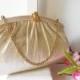 Vintage Gold Evening Bag, Glamorous Gold Lame' Handbag EB-0540