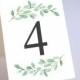 Greenery Tented Wedding Table Number Signs, Folded Table Numbers, X01