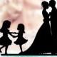 Family Wedding Cake Topper Bride and Groom Two Little Girls, Bride and Groom Cake Topper, Bride and Groom Cake Topper  Kids , Cake Toppers