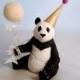 Panda party animal, animal cake topper, cake decoration, party supplies, child's birthday.