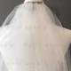Raw Edge Cathedral Veil ,Cut Wedding veil, White Tulle veil, Simple Cut Veil, Bridal Veil, Fingertip Veil