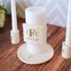 PERSONALIZED Unity Candle Ceremony Set with Ceramic Candle Holders and Plate - in Gold 