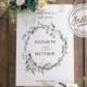 Boho Wreath Printable Wedding Welcome Sign with Eucalyptus Greenery (16x20, 18x24, 20x30, 24x36) • INSTANT DOWNLOAD • Editable Template #023