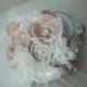 Shabby Chic Bridal Bouquet, Great Gatsby Wedding Bouquet, Feather Bouquet, Shabby Chic Fabric Bouquet, Fabric Flower Bouquet, Wedding Flower