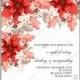 Poinsettia Wedding Invitation sample card beautiful winter Christmas red flower ornament - Vector summer