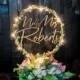 Modern LED Light Laurel Wreath Wedding Cake Topper