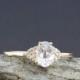 White sapphire ring, White sapphire and Diamond ring, engagement ring, unique ring, unique engagement, White sapphire engagement ring