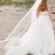 Soft full Royal Cathedral length veil. Simple cut edge veil.  Tulle bridal veil.  Single tier veil.WILLOW