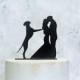 Great Dane Wedding Cake Topper, Silhouette Wedding Cake Topper with Dog, Bride Groom and Dog, Couple Silhouette, Cake Decor