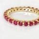 Ruby Eternity Wedding Band Ring in 14k Gold, Unique Wedding Bands For Women, Ruby Stackable Ring, Spinel Ring