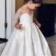 Flower girl dress ivory beaded lace long sleeves baptism dress party dress
