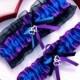 Wedding Garter, Royal Blue Purple Black  Wedding Garter Set,  Select Keepsake Garter Toss Garter