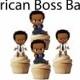 African Boss Baby cupcake toppers,cakepop toppers, cupcake decors