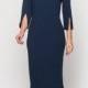 Elegant dress AUDREY for every day or business, U-Boat neck and 3/4 long sleeves