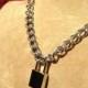 Chain Choker with Small Square Padlock