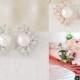 Bridal Stud Earrings, Crystal Marquise Wedding Earrings, Leaf Studs, Bridal Jewelry, Pearl Earrings, Rose Gold Earrings, Bridesmaid, CECILE