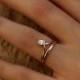 Engagement ring & wedding band, 14K rose gold with diamond engagement ring,Anniversary ring, Chevron ring, Diamond ring, DC-1013-1W