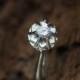Vintage 1940s Diamond Engagement Ring 14k White Gold Illusion Mount, ATL #270