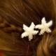 Starfish Beach Bridal Hair Pins/Pearl Starfish Bobby Pins/Starfish Hair Accessories