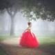 The Juliet Dress - Gold Sequin Bodice and Red Tulle - Flower Girl Dress