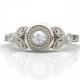 14k white gold engagement ring Seven Stone Diamond Cluster Engagement Ring