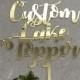 Custom Acrylic Birthday Cake Topper / Personalised Mirror Name Cake Topper / Wedding Wood Monogram Cake Topper