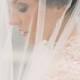 Ready to ship Double Fingertip length Wedding Bridal tulle Veil white ivory 2 tier layer Veil Fingertip length veil bridal veil cut veil