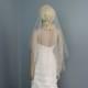 Cascade Mantilla Style Wedding Veil Pencil Edge Sheer, Bridal Veil