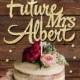 Future Mrs custom name glitter cake topper, hen do, wedding, bridal cake decoration topper