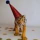 Tiger party animal, animal cake topper, cake decoration, party supplies, child's birthday.