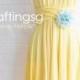 Bridesmaid Dress Infinity Dress Sunshine Yellow Knee Length Wrap Convertible Dress Wedding Dress