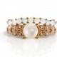Uniqu Set Pearl engagement ring pearl diamond ring October birthstone 14k opal ring gold White Opal Matching Wedding Band Women