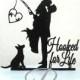 Personalized Wedding Cake Topper - Hooked on Love 3 with personalized Initials, Dog and "Hooked for Life"