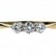 Vintage Three Stone Diamond Engagement Ring, 0.35 ctw Trilogy Ring. 18ct, Mid 20th Century.