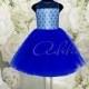 Blue Knee length Tulle Lace Flower Girl Dress Stunning Birthday Wedding Party Holiday Royal Blue Flower Girl Tulle Lace Dress E20-212