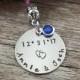 Something Blue -Personalized Bridal Bouquet Hand Stamped Charm - Wedding Date with Couple names