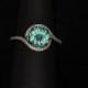 Green Amethyst & Diamond Unique Engagement Ring