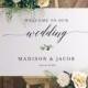 Welcome Sign Template, TRY BEFORE You BUY, Wedding Sign Printable, Self-Edit, Instant Download, Greenery