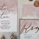 Rose Gold & Blush Wedding Invitation - Blush Watercolour Wedding Invitation - Modern Wedding Invite