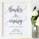 Thanks for Coming Sign Template,Favors Sign Template,Favors Sign Printable,Wedding Favors Sign Template,Thank You For Coming Sign PDF,JUH06