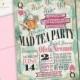 Alice in Wonderland Bridal Shower Invitation - Tea Party Printable Invite - Wedding Invites - Matter Hatter - Spring Summer Fall Winter