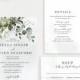 BUNDLE DEAL - Greenery Wedding Invitation bundle, Greenery Wedding Invitation Template, Instant Download,PDF kit11